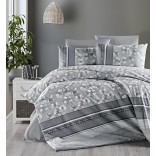 Единичен спален комплект ранфорс памук - ДЖИАНА сиво